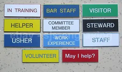 £1.10 • Buy Engraved ID Name Badge - Volunteer Helper Staff Committee Steward Visitor Usher 
