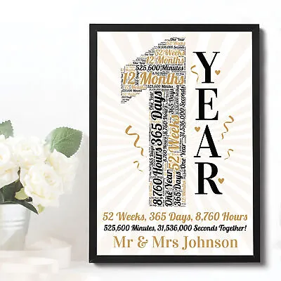 £3.99 • Buy 1st 10th 20th 25th 50th Anniversary Gift Personalised Wedding Anniversary Mr Mrs