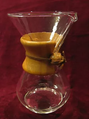 Vintage Chemex Pour Over Glass Coffee Maker Pot 8.5  Excellent! • $49.99