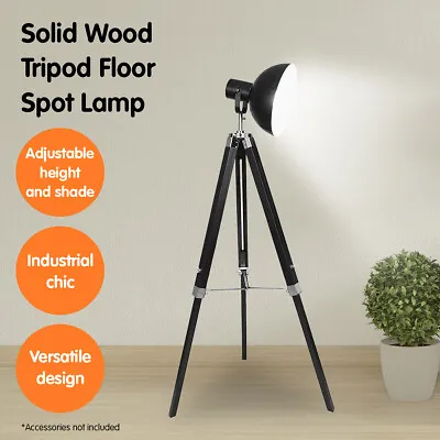 $117.52 • Buy Sarantino Tripod Floor Spot Lamp Reading Adjustable Height Metal Black Light