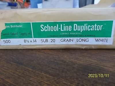 Vintage NOS School Line Duplicator Paper Grain Long 8 1/2   X 14  (500 Sheets) • $54