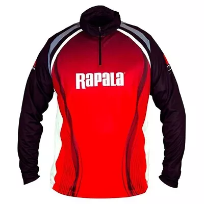 $19.95 • Buy 3XL Rapala Red/Black Long Sleeve Tournament Fishing Shirt-UPF 30+ Fishing Jersey