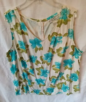 Pineapple Moon Womens Silk Tank Top Size XL  • $8