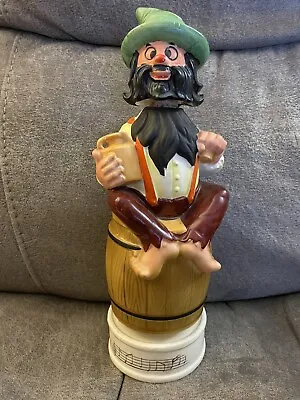 Vintage Hobo Hillbilly On Barrel Musical Liquor Whiskey Decanter • $24