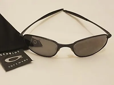 VINTAGE OAKLEY A WIRE Black Frame Black Iridium Lens Sunglasses • £199.99