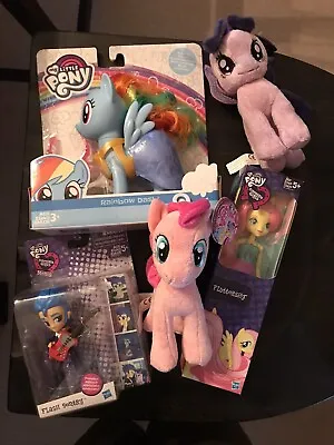 Brand New My Little Pony Lot MLP Fluttershy & Flash Dolls Rainbow Dash & Plush • $55