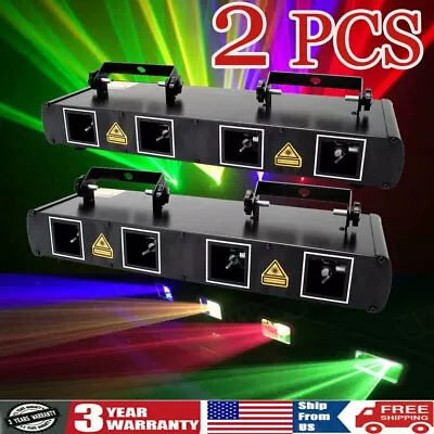 2X 460mW 4 Lens 4 Beam RGBY DJ Disco DJ Lights Stage Light DMX Club Projector • $128.99