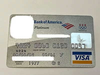 Bank Of America Platinum Visa Credit Card Exp 2004 • $24.99