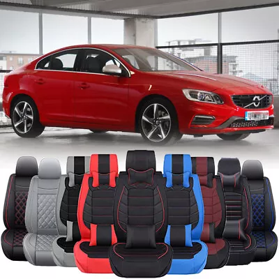 Car Seat Covers Deluxe Leather Front & Rear Cushion For Volvo XC60 XC40 S40 S60 • $95.04