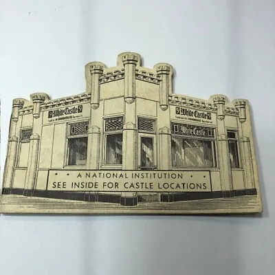 White Castle Restaurant Die Cut Booklet Used Vintage White Castle Locations • $35.78