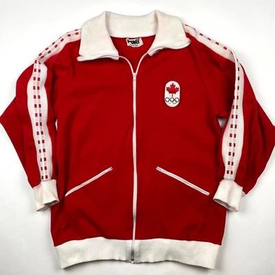 $52.39 • Buy Vintage Team Canada Olympic Track Jacket Mens Womens Large SHORT Olympics