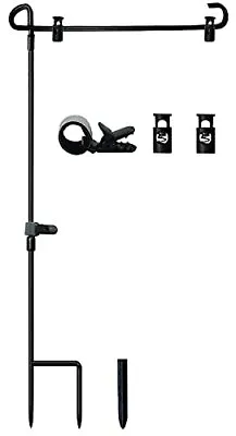 $8.41 • Buy Garden Flag Stand-Holder-Pole With Garden Flag Stopper And Anti-Wind Clip For...
