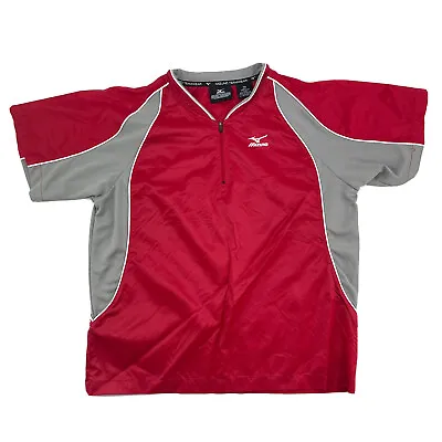 Mizuno Teamwear Red Windbreaker 1/4 Zip Up T-Shirt Sport Youth YXL Baseball • $16.99