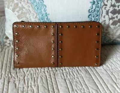 Vintage Michael Kors Cognac Astor Studded Leather Wallet • $80