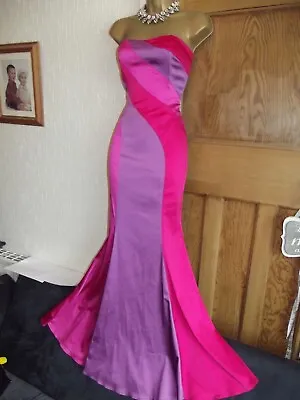 BNWT £80  ❤️JANE NORMAN Pink Mauve Party Mermaid Long Dress Size 10 12  Fishtail • £39.99