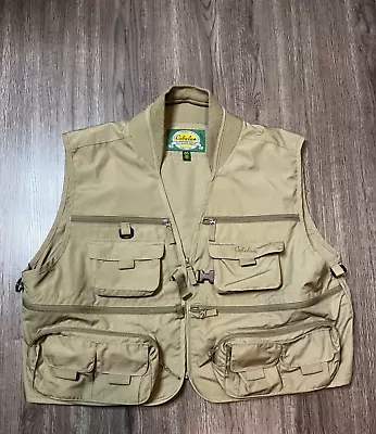 Cabelas Fishing Vest Mens Extra Large Green Utility Pockets Outdoor • $29.99