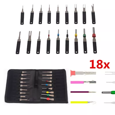 18x Motorcycle Wiring Connector Removal Kit Cable Terminal Tool Pin Puller Bag • $18.89