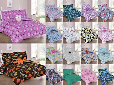 6/8-pc Printed Comforter Bedding Bed Set For Kids And Teens With Furry Teddy  • £37.15