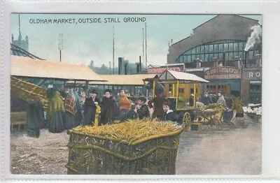 Oldham Market Outside Stall Ground Lancashire Pre 1914 Old Postcard • £1.50