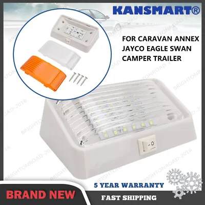 White LED Awning Light With Switch Amber Lamp For Caravan Jayco Eagle Camper  • $26.60