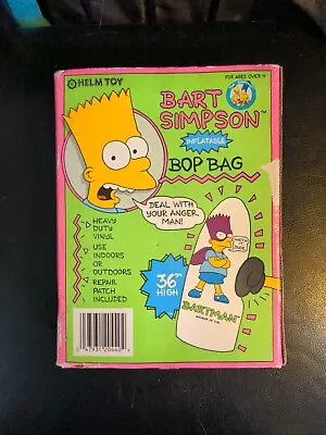 Ultra Rare Vintage Bart Simpson Bartman Inflatable 36  Bop Bag  1990 New Sealed! • $75