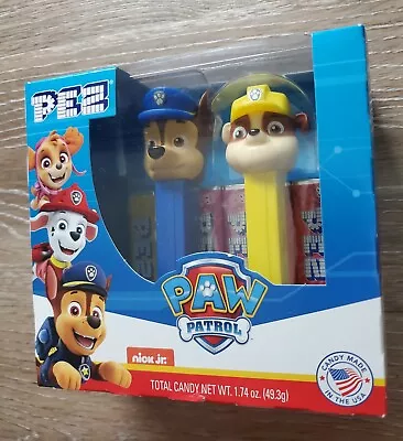 Paw Patrol CHASE & RUBBLE Pez Dispenser Twin Pack + 6 Packs Candy ( NIB )  • $7