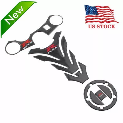 Protector 3D Decal Gas Tank Pad Stickers For GSXR 1000 750 600 Real Carbon Fiber • $25.15