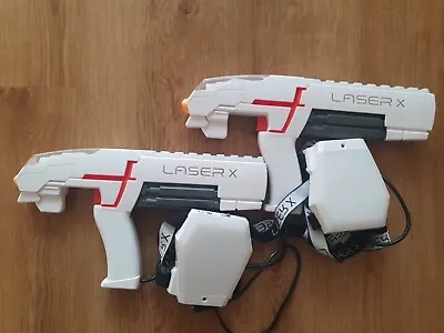 Laser X 2 Player Laser Tag Pack Double Blaster Electronic Game Set Working • £25