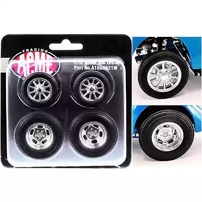 Acme Wheels And Tires Set Show Chrome Gasser From 1940 For 1/18 Scale Models • $29.31