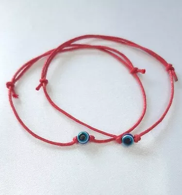 Turkish Lucky Bracelet 2pcs Kabbalah Red String Evil Eye Protection • £3.50