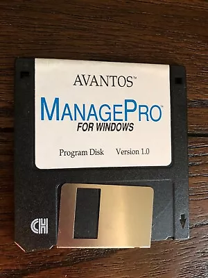 Vintage Computer Software Windows & DOS 3.5  Floppy - ManagePro Ver 1.0 Program • $1.49