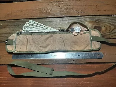 Vintage Money Belt Cotton Made In USA. Hidden Waist Belt Running Belt Secure • $21