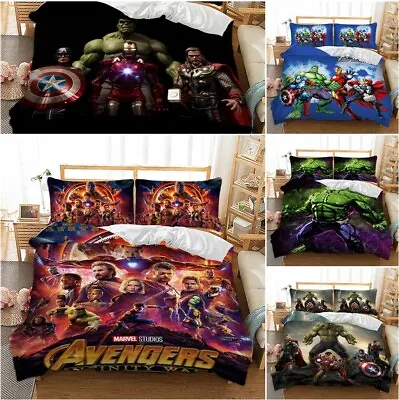 The Avengers Duvet Quilt Cover Set Bedding Set Pillow Cases Single Double King • £28.99