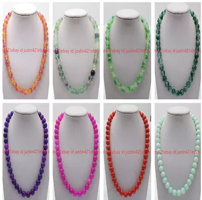 Pretty 6/8/10/12mm Natural Multicolor Gemstone Round Beads Necklace 18  AAA+ • $7.59