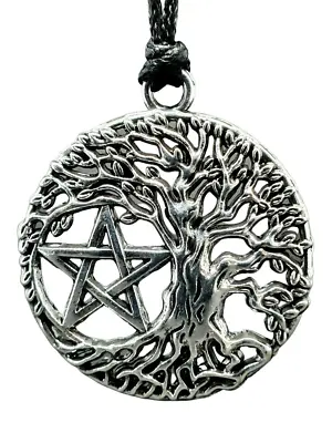 £3.85 • Buy Tree Of Life Pentacle Necklace Pentagram Pendant Pagan Wiccan Witchcraft Corded 