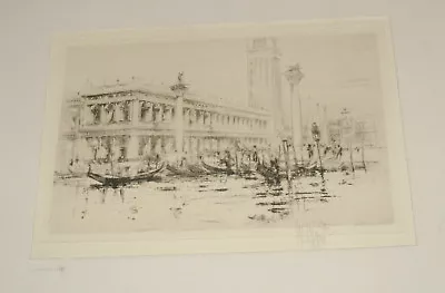 Antique Art Print William Walcot Etching Camponile Venice Italy Pencil Signed  • $280.46