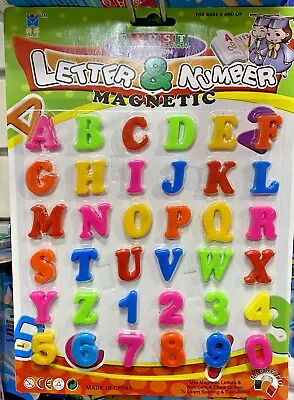 36 Pc Magnetic Letters And Numbers Fridge Magnets Kids Educational Learning Tool • £3.49