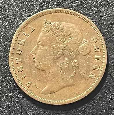 Straits Settlements 1887 One Cent Coin: Victoria • $9.95