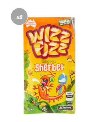 908842 8 X 12.5g PACKETS OF WIZZ FIZZ ORIGINAL SHERBET SERIOUSLY FIZZY MADE AU   • $6