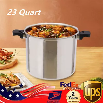 23 Quart Large Capacity Pressure Canner Cooker With Gauge Release Valve Silver ! • $98.80