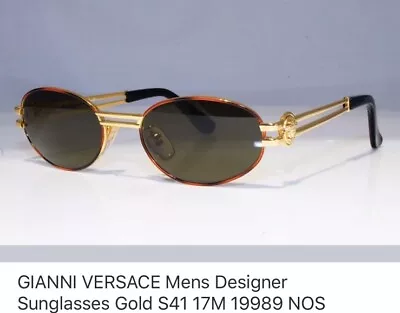 GIANNI VERSACE Mens Designer Sunglasses Gold S41 17M 19989 NOS • $220