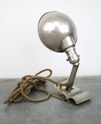 Vintage Industrial Light Metal Drafting Table Lamp Clamp On Workbench Mount • $139.99