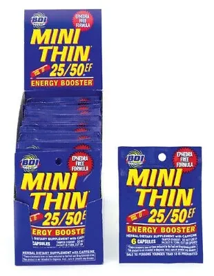 Mini Thin 25/50 Energy Box 24 PACKS - 6 Capsules Pack • $26