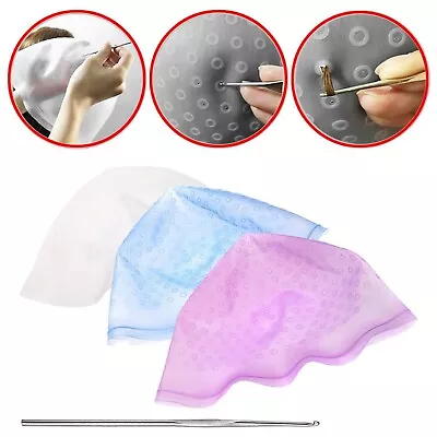 £4.31 • Buy Reusable Silicone Dye Hat Cap For Hair Color Highlighting Hairdressing W/ Hook