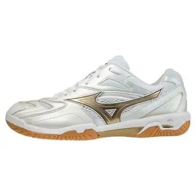 MIZUNO WAVE FANG PRO 71GA2100 50 Width 2E White Gold Badminton • $169.90