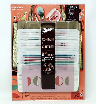 Ziploc Contain The Clutter Boho Collection 15 Count (Distressed Packaging) • $8