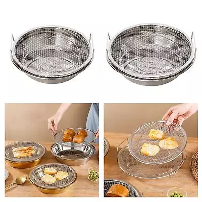 Oil Filter Tray French Fries Holder Stainless Steel Washing Vegetables Fruits • £16.94