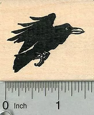 Raven Rubber Stamp Bird In Flight Halloween Series E34717 WM • $15