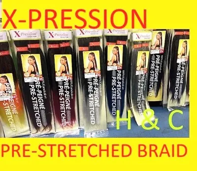XPRESSION (X-PRESSION) PRE-STRETCHED-ULTRA-BRADING HAIR-ALL COLOURS-46 -160gm!!! • £5.95