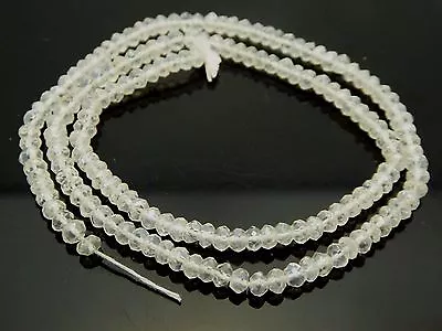 Rock Crystal Quartz Mystic Finish Faceted Rondelle Gemstone Beads Strand 14  • $12